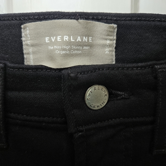 Everlane Women's The Way-High Skinny Jean Size 30 Black Organic Cotton Grunge - Picture 4 of 11